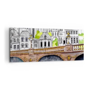Obraz na plátně - Město jako malované - 120x50 cm