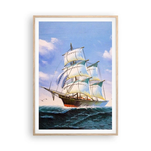 Plakát v rámu světlý dub - Hrdě s větrem - 70x100 cm