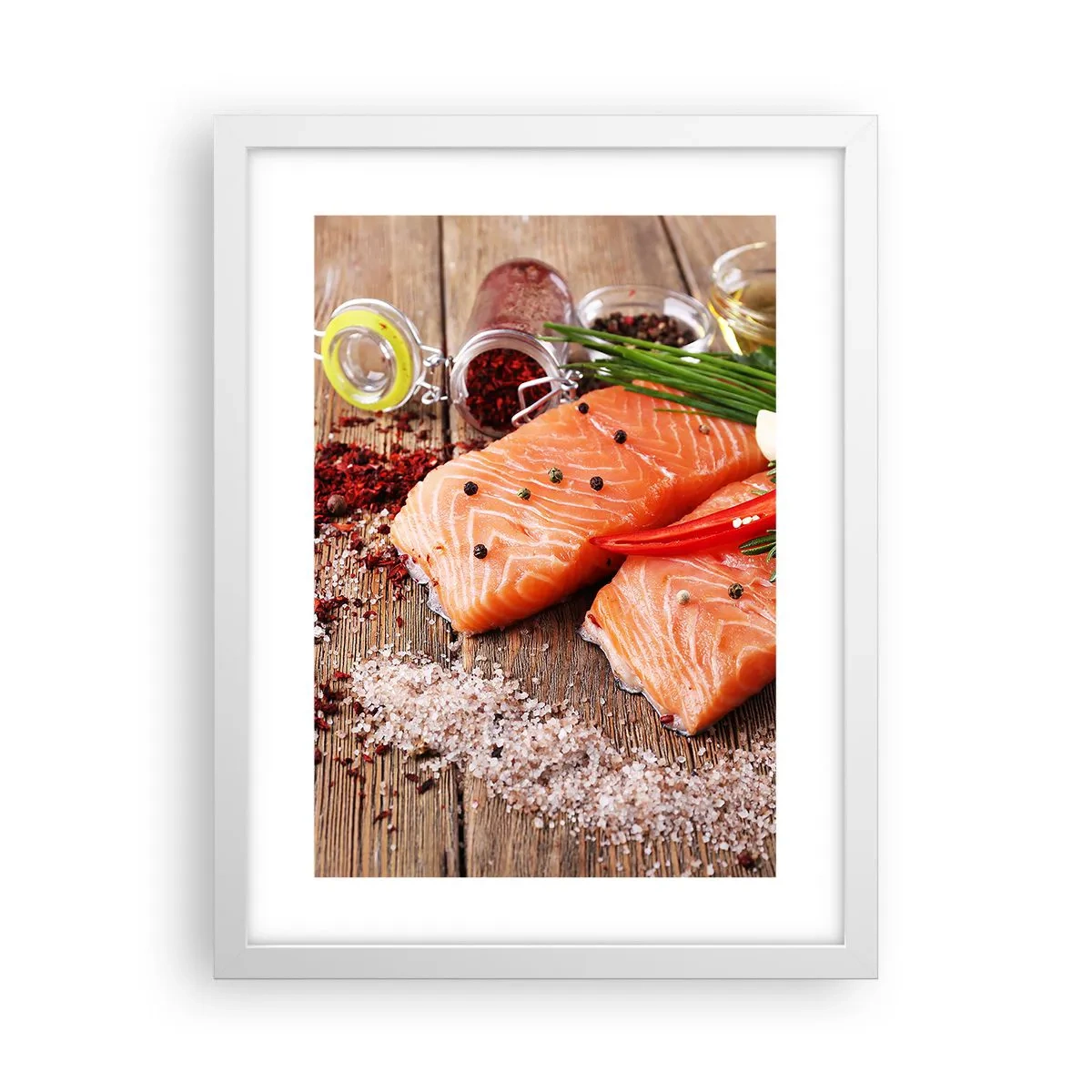 Plakát v bílém rámu - Norské dobrodružství v kuchyni - 30x40 cm