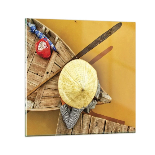 Obraz na skle - Život na žluté řece - 30x30 cm