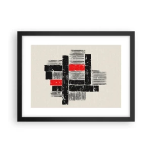 Plakát v černém rámu - Červené a černé - 40x30 cm