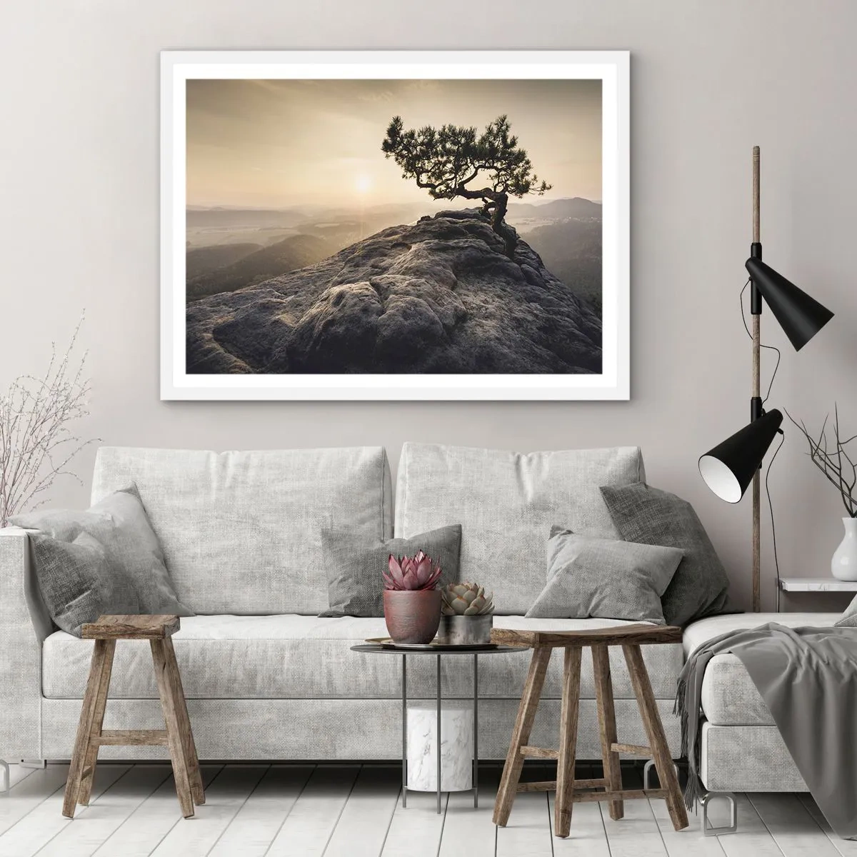 Plakát v bílém rámu - Život vždy vítězí - 50x40 cm