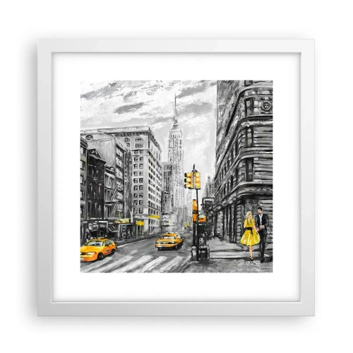 Plakát v bílém rámu - Newyorský příběh - 30x30 cm