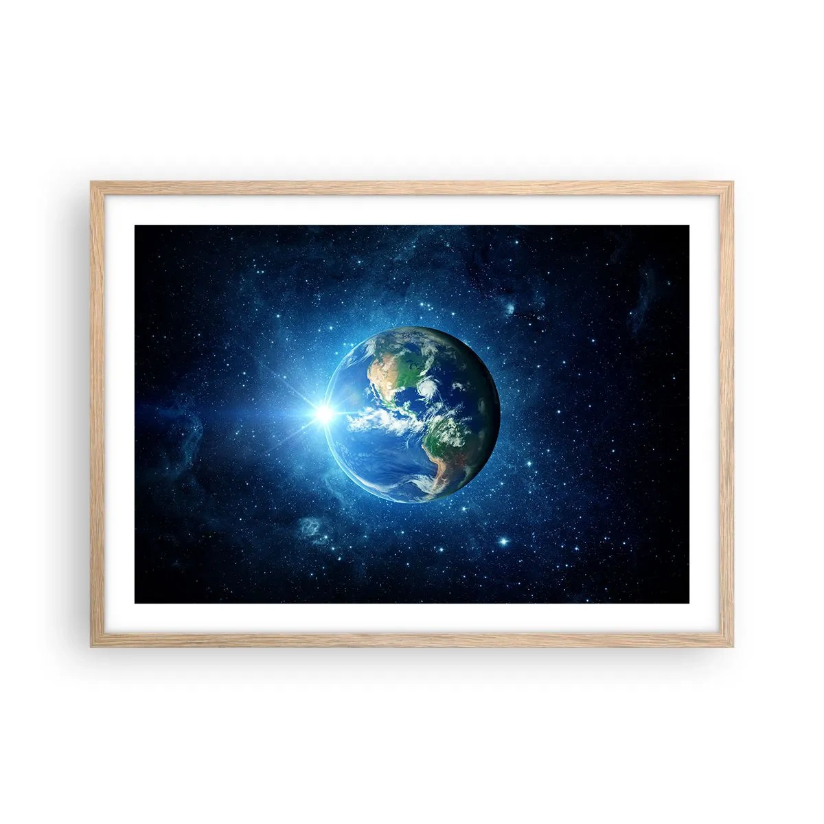 Plakát v rámu světlý dub - Jsme v nebi - 70x50 cm