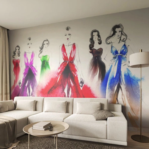 Fototapeta Premium Canvas - Nálada na kostýmy - Módní přehlídka, Žena, Šaty - 100x70 cm