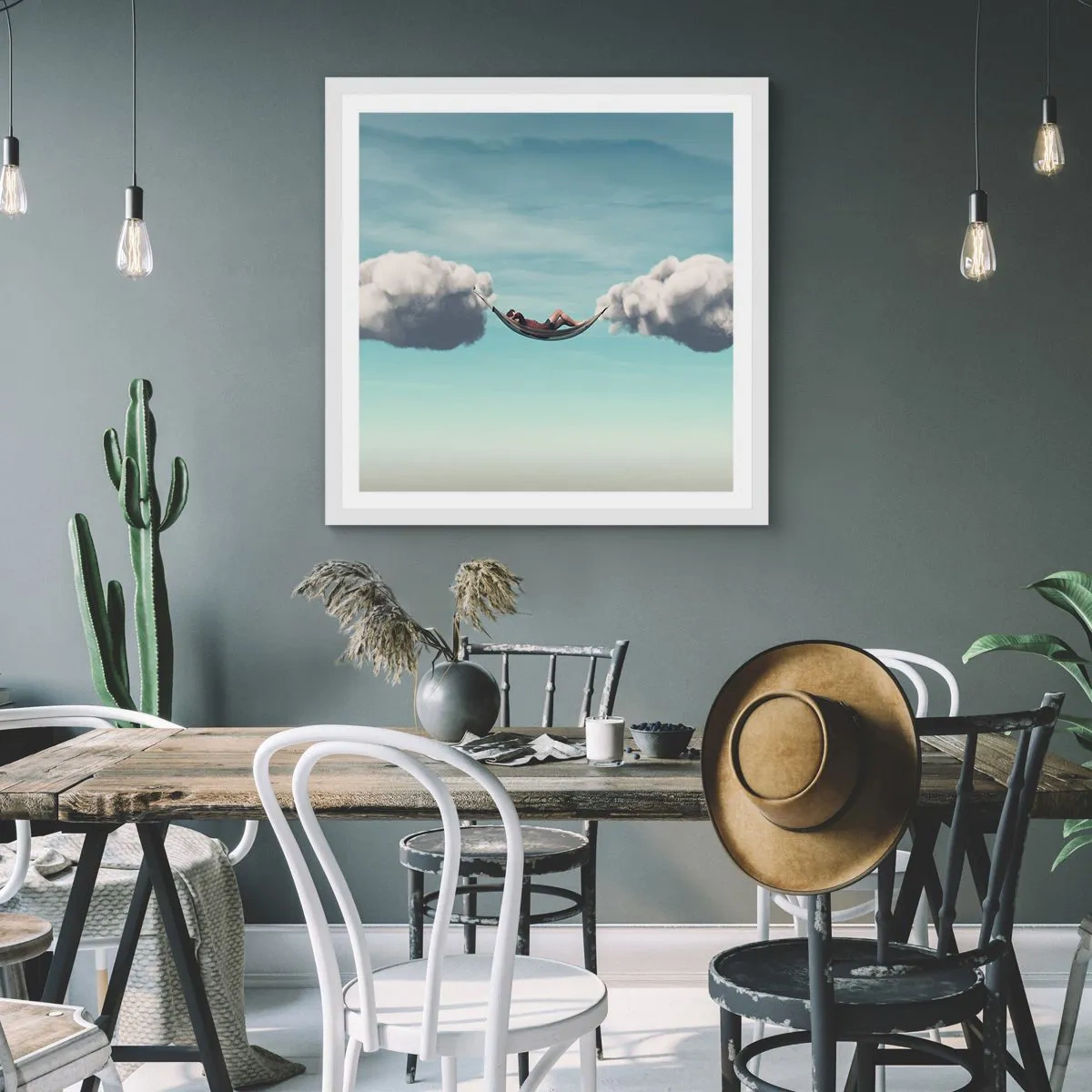 Plakát v bílém rámu - Blaženost okamžiku - 30x30 cm