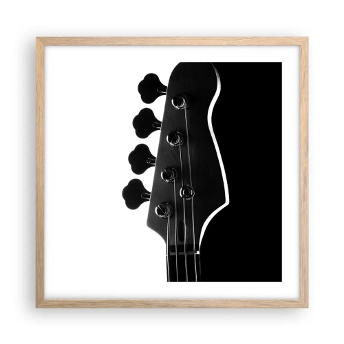 Plakát v rámu světlý dub - Rockové ticho - 50x50 cm