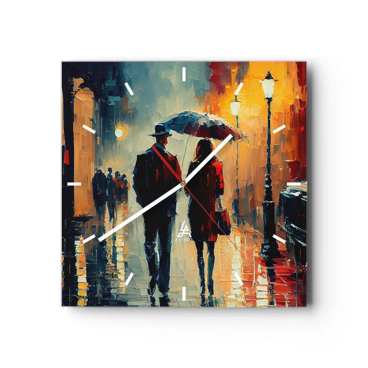Nástěnné hodiny - Městská love story - 30x30 cm