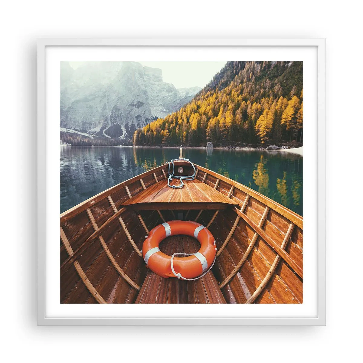 Plakát v bílém rámu - Horská túra - 60x60 cm
