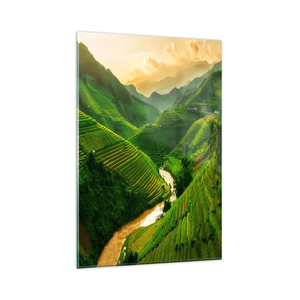 Obraz na skle - Vietnamské údolí - 80x120 cm