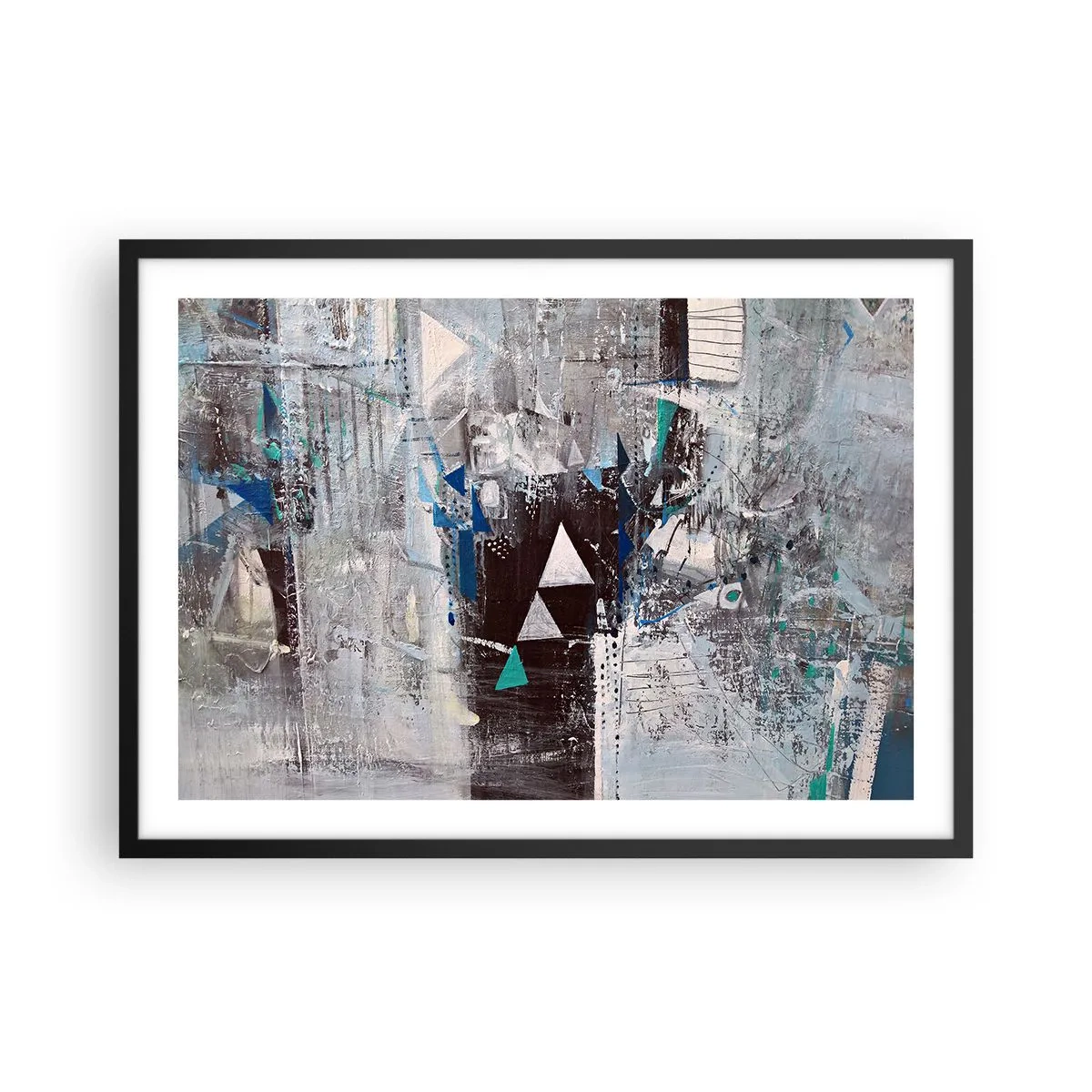 Plakát v černém rámu - Přednostní pořadí trojúhelníků - 70x50 cm