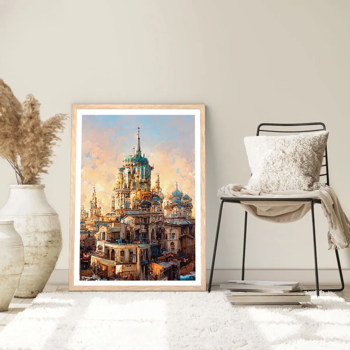 Plakát v rámu světlý dub - Město měst - 30x40 cm