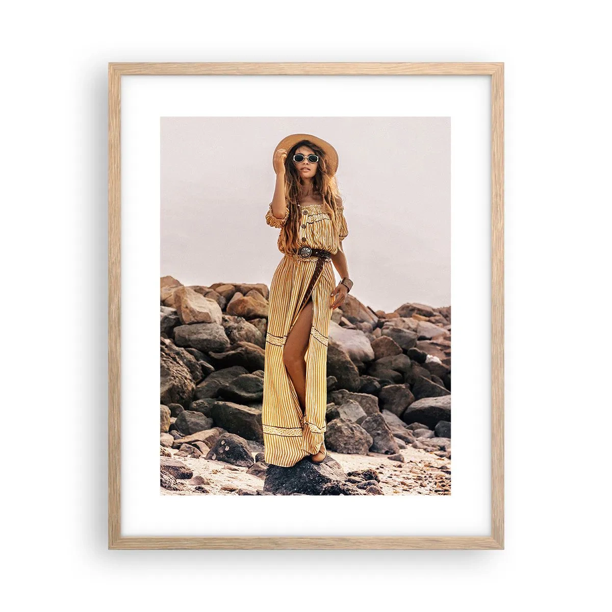 Plakát v rámu světlý dub - Kouzlo kamenů - 40x50 cm