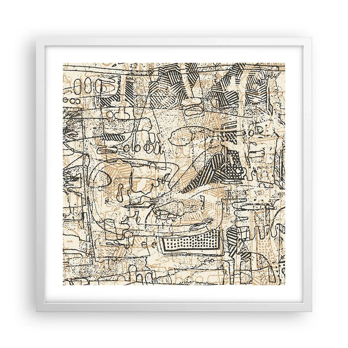 Plakát v bílém rámu - Čeká na rozluštění - 50x50 cm