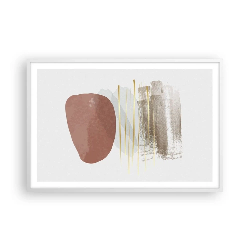 Plakát v bílém rámu - Abstraktní kolonáda - 91x61 cm