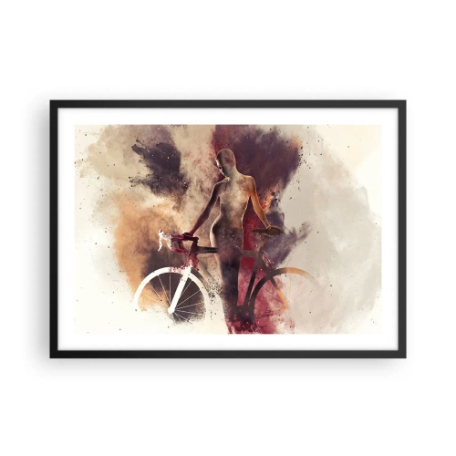 Plakát v černém rámu - Cyklistická duše v mramorových tvarech - 70x50 cm