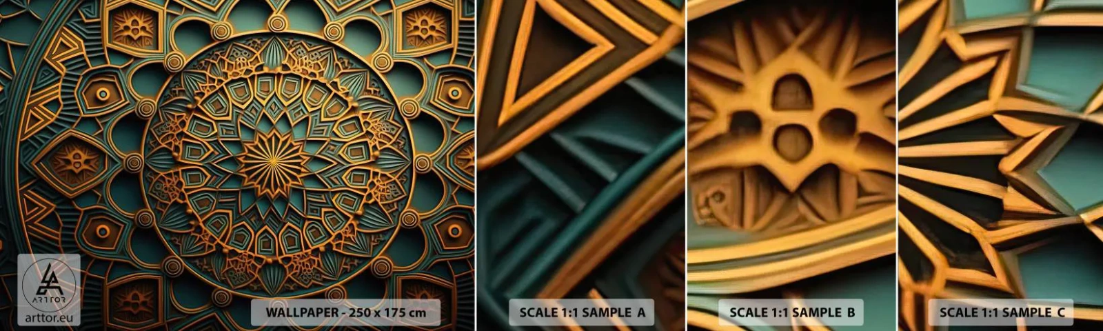 Vzor Fototapety Samolepicí Deluxe Sticker - V arabském stylu - Mozaika, arabština, Dekorace - 100x30 cm