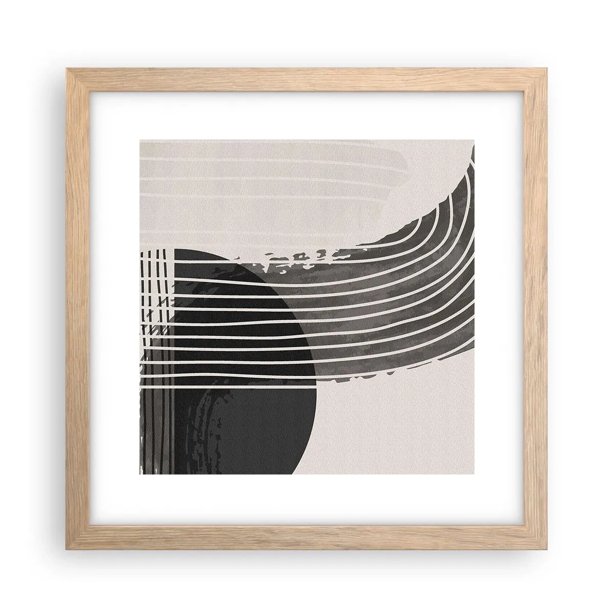 Plakát v rámu světlý dub - Tam a zpět - 30x30 cm