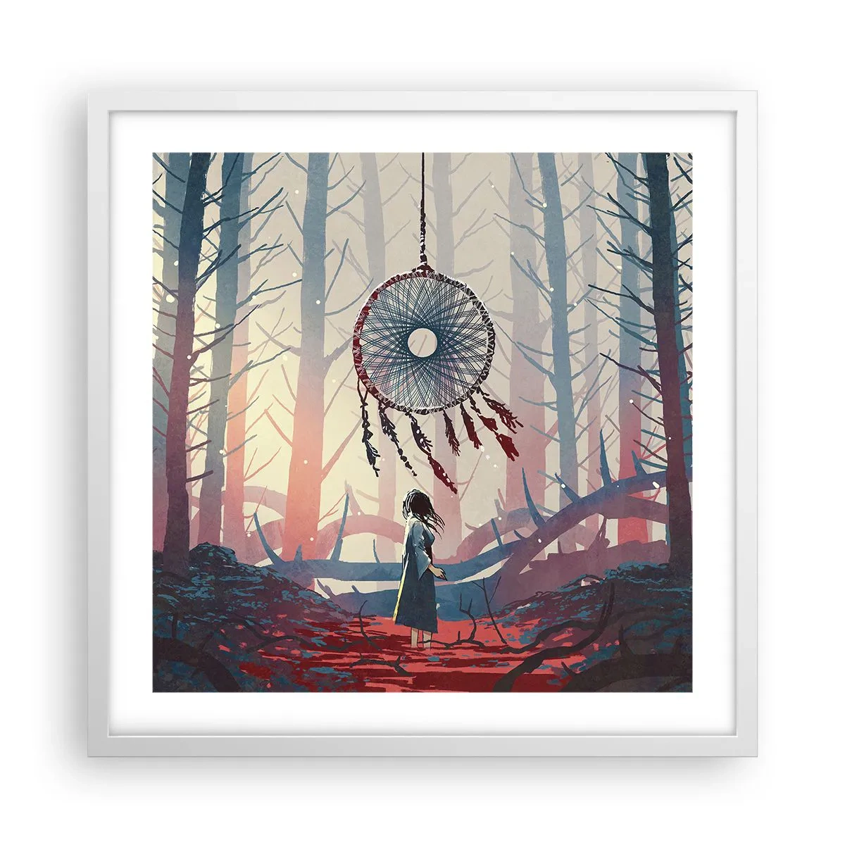 Plakát v bílém rámu - Tajný rituál štěstí - 50x50 cm