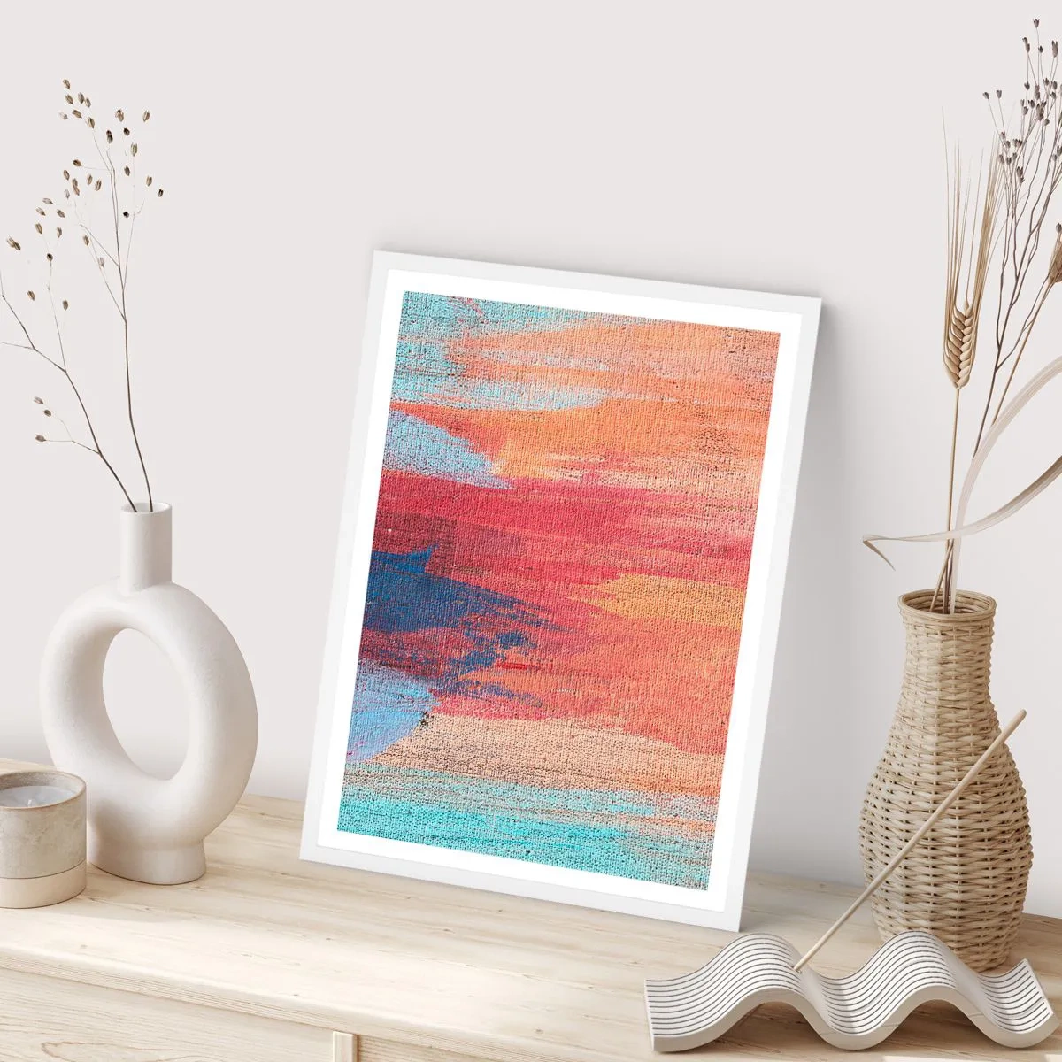 Plakát v bílém rámu - Stékat duhou - 61x91 cm