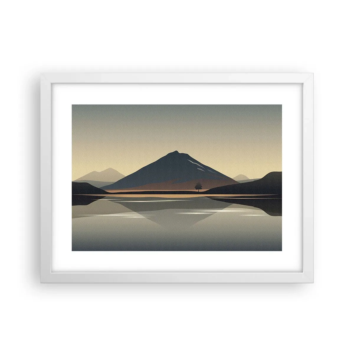 Plakát v bílém rámu - Zrcadlový odraz - 40x30 cm