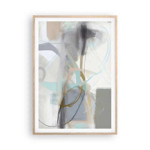 Plakát v rámu světlý dub - Mlhavá abstrakce - 70x100 cm