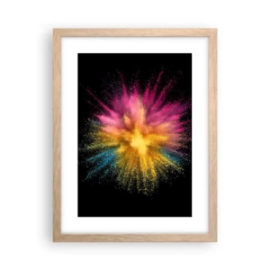 Plakát v rámu světlý dub - Zrození barev  - 30x40 cm