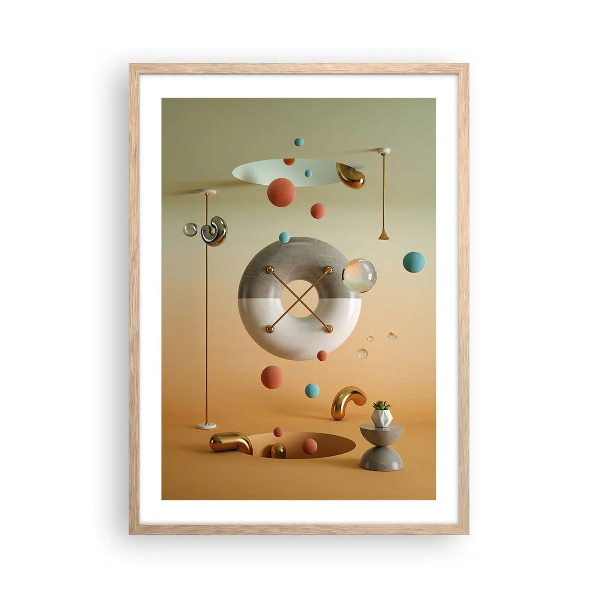 Plakát v rámu světlý dub - Vše je možné - 50x70 cm