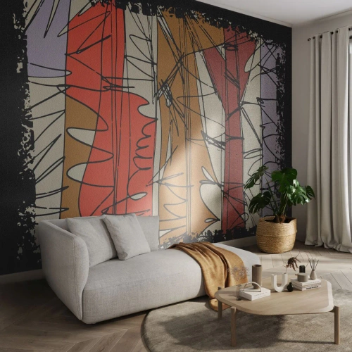 Fototapeta Samolepicí Deluxe Sticker - Spontánní kompozice - Abstrakce, Kus, Klikyháky - 100x70 cm