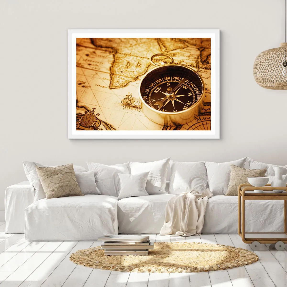 Plakát v bílém rámu - Na východ nebo na západ? - 50x40 cm