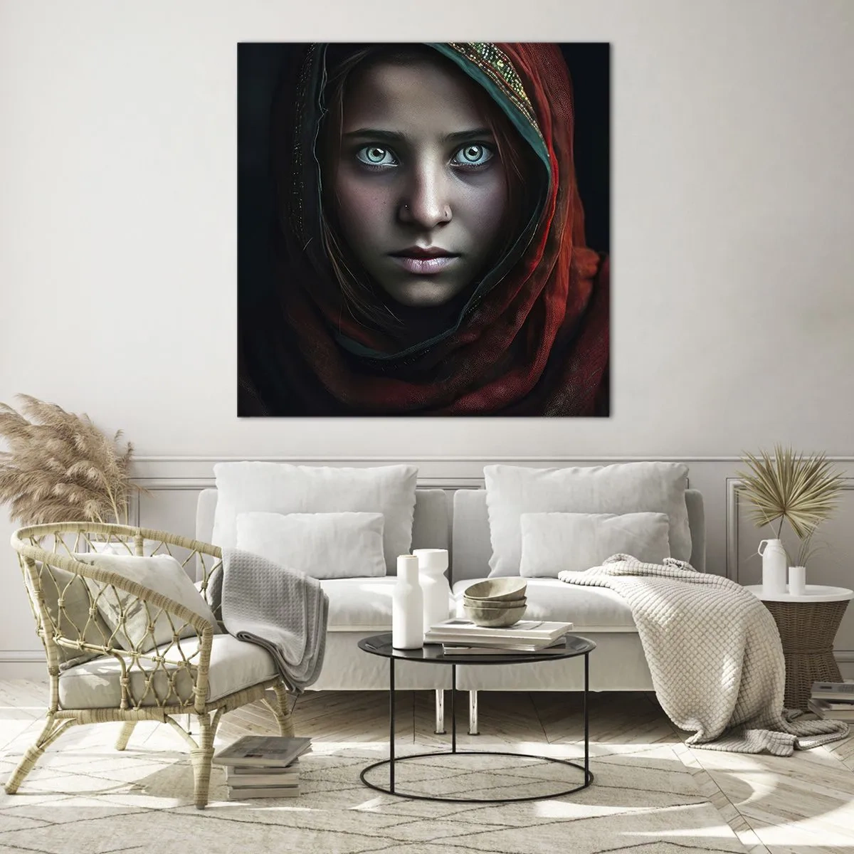 Obraz na skle - Východní princezna - 50x50 cm