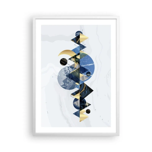 Plakát v bílém rámu - Geometrická krajina - 50x70 cm