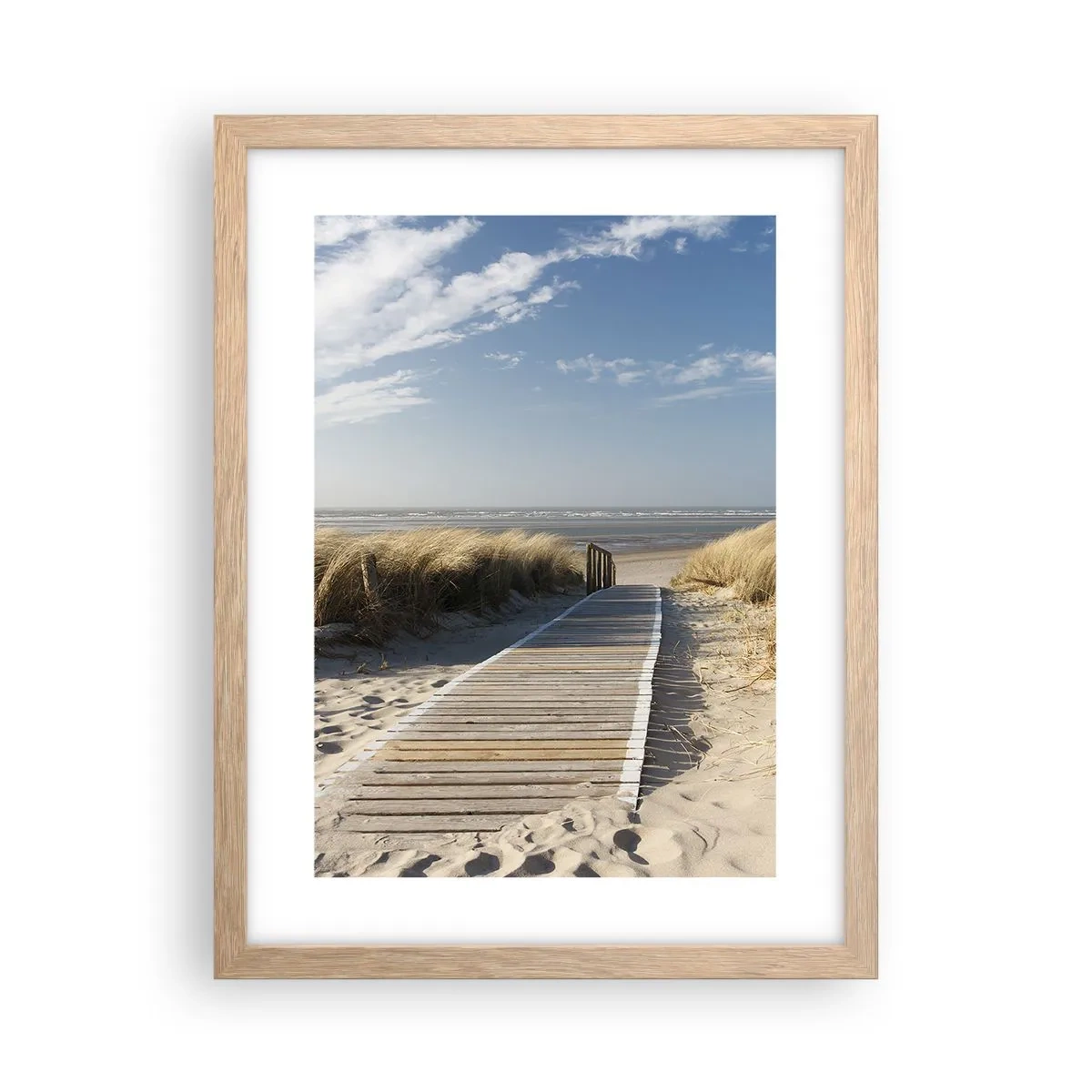 Plakát v rámu světlý dub - Za dunou, v šumění trávy - 30x40 cm