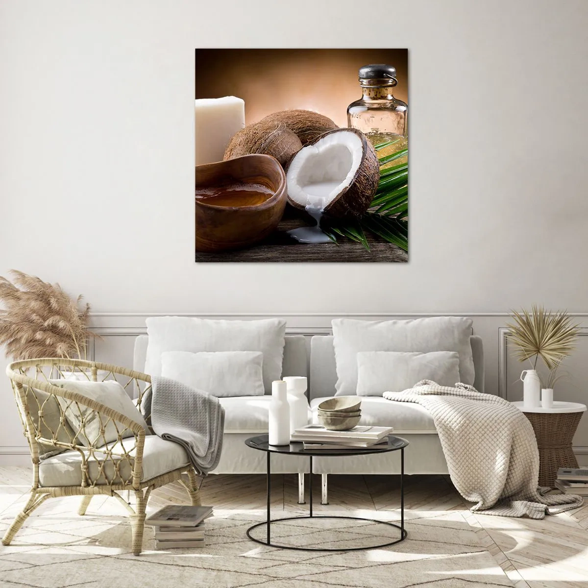 Obraz na skle - Zdraví z tropických ostrovů - 60x60 cm