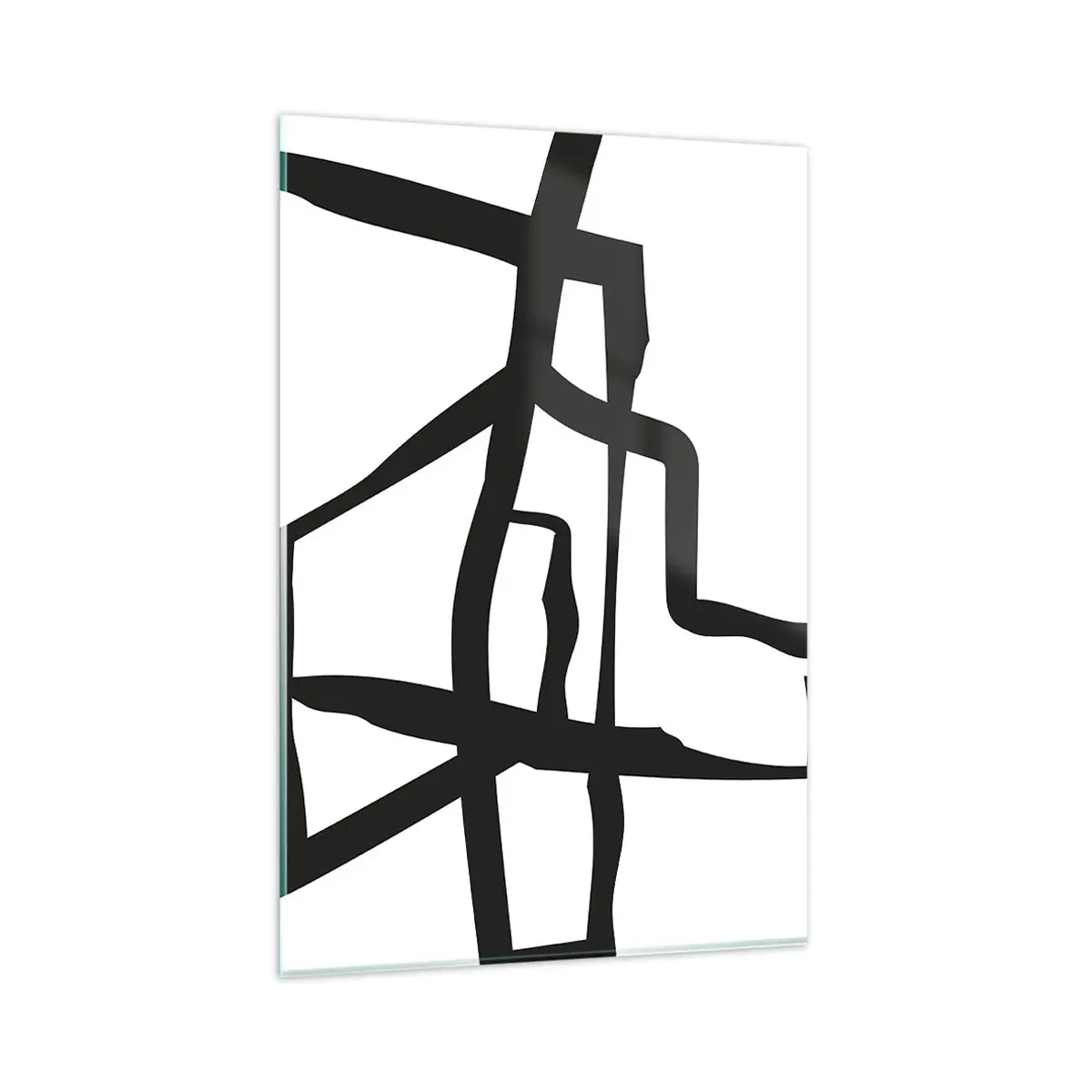 Obraz na skle - Černobílá konstrukce - 80x120 cm