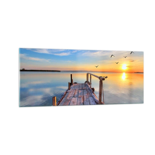 Obraz na skle - Jít před sebe směrem ke slunci - 100x40 cm