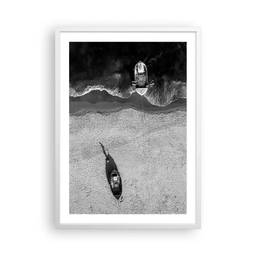 Plakát v bílém rámu - Ještě na břehu… - 50x70 cm