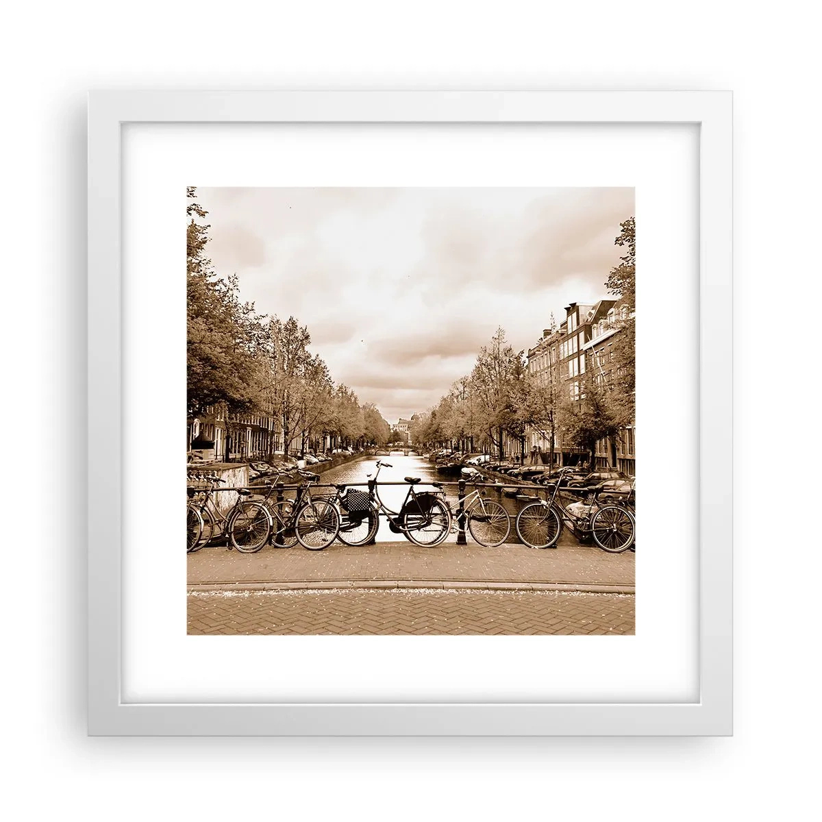 Plakát v bílém rámu - Nizozemské klima - 30x30 cm