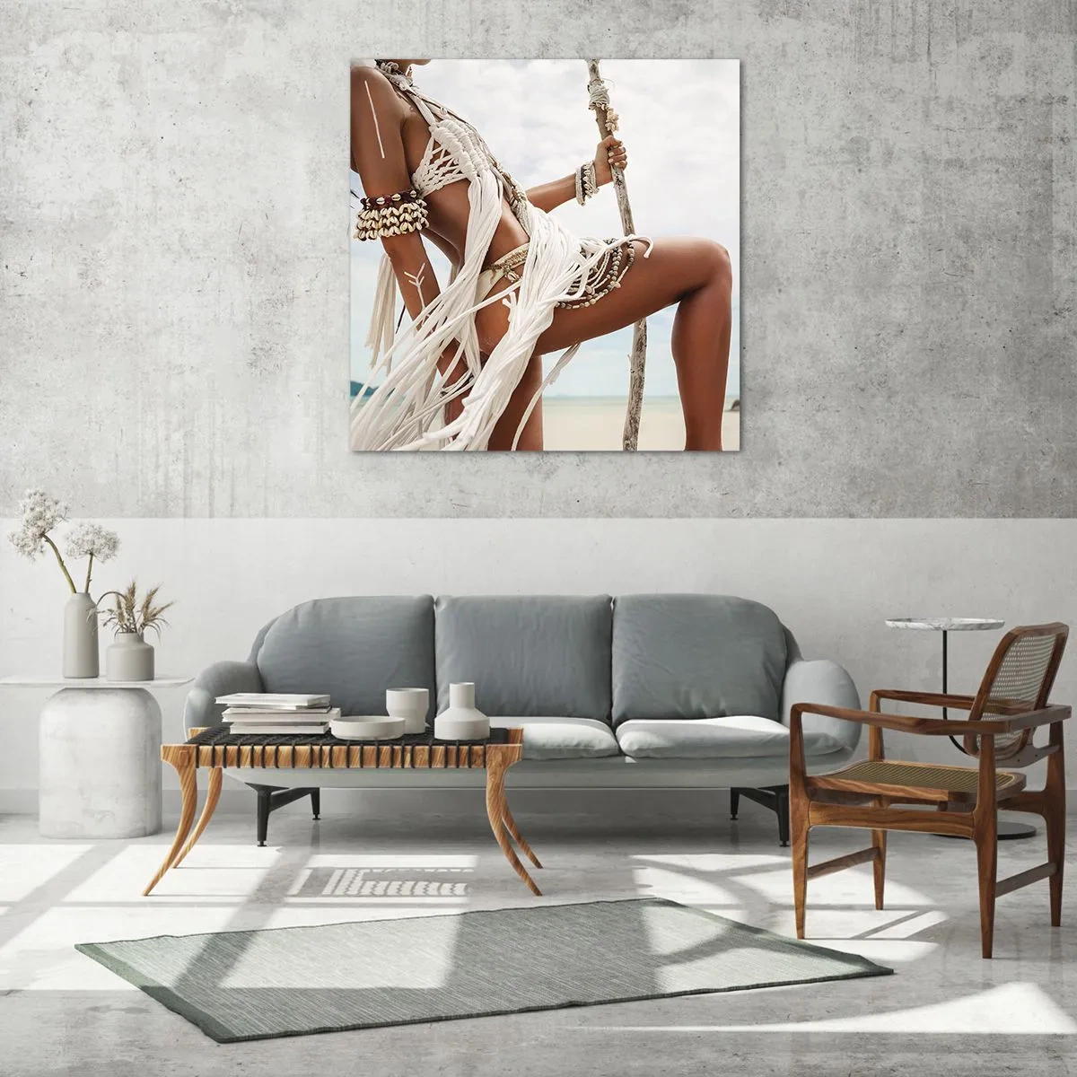 Obraz na skle - Kněžka slunce - 50x50 cm