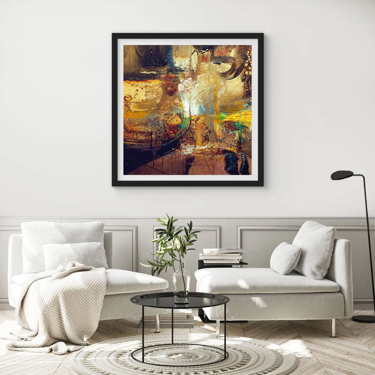 Plakát v černém rámu - Zima, tepleji, horko - 60x60 cm