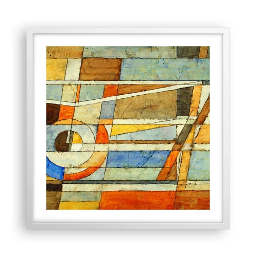 Plakát v bílém rámu - Kubismus na stavbě - 50x50 cm