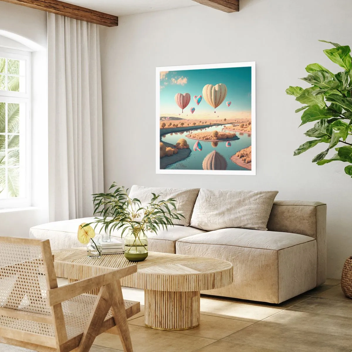 Plakát - Láska tě nechá vzlétnout - 50x50 cm