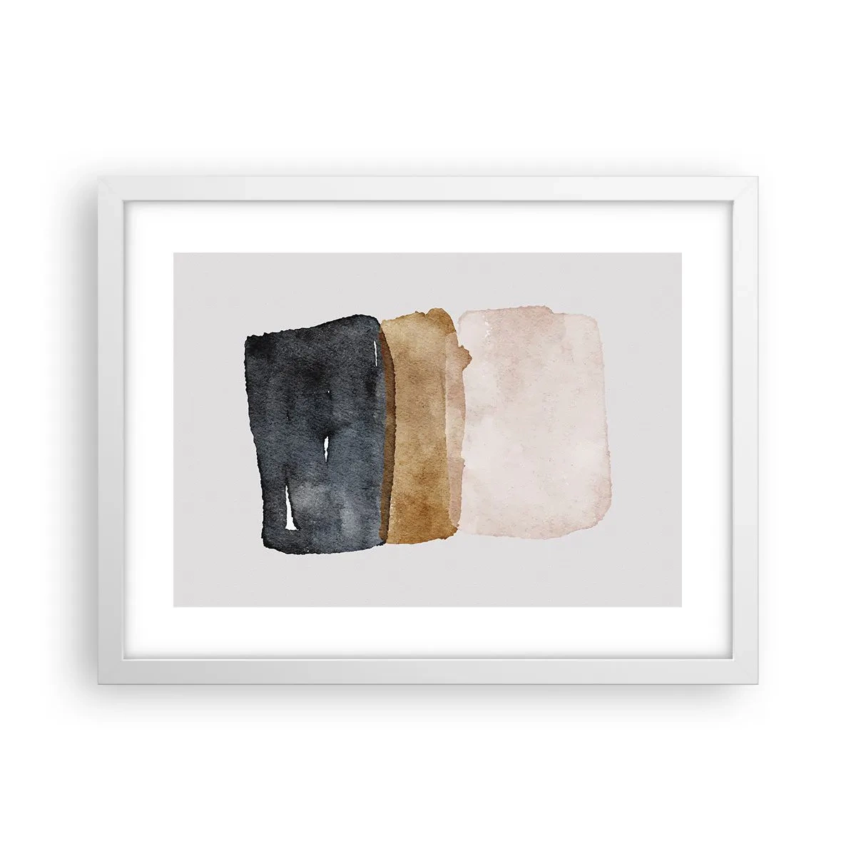 Plakát v bílém rámu - Kompozice zemitých barev - 40x30 cm