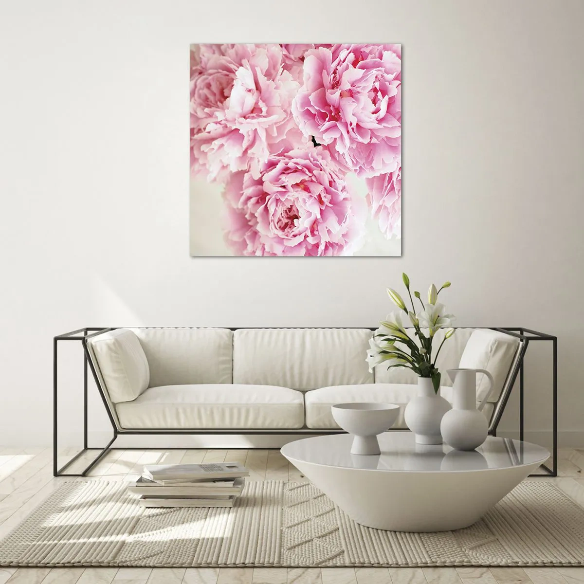 Obraz na skle - V růžovém přepychu - 70x70 cm