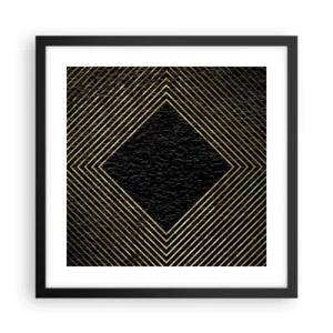Plakát v černém rámu - Geometrie ve stylu glamour - 40x40 cm