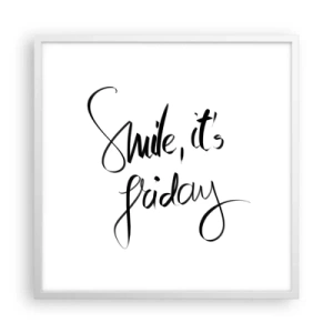 Plakát v bílém rámu - Opravdová radost - 60x60 cm