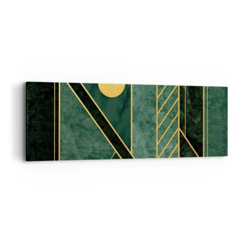 Obraz na plátně - Dynamika zlata a lazuritu - 90x30 cm