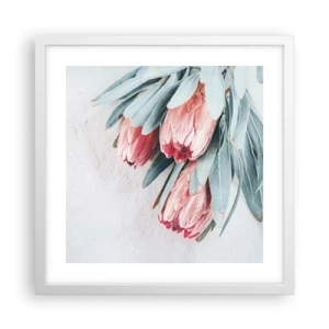 Plakát v bílém rámu - Zahanbené svou vlastní krásou - 40x40 cm