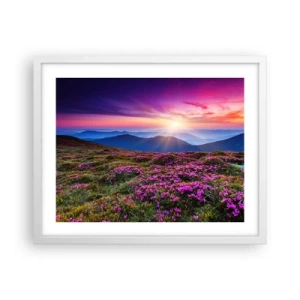 Plakát v bílém rámu - Zavoněly svěží pupeny bylinek z obilných polí - 50x40 cm