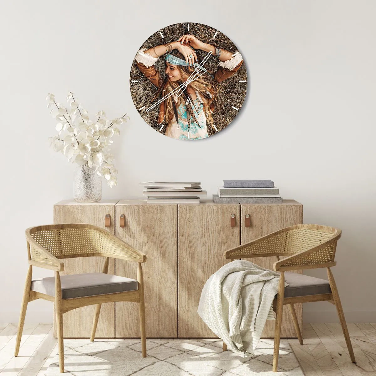 Nástěnné hodiny - Na cestě do léta lásky - 30x30 cm